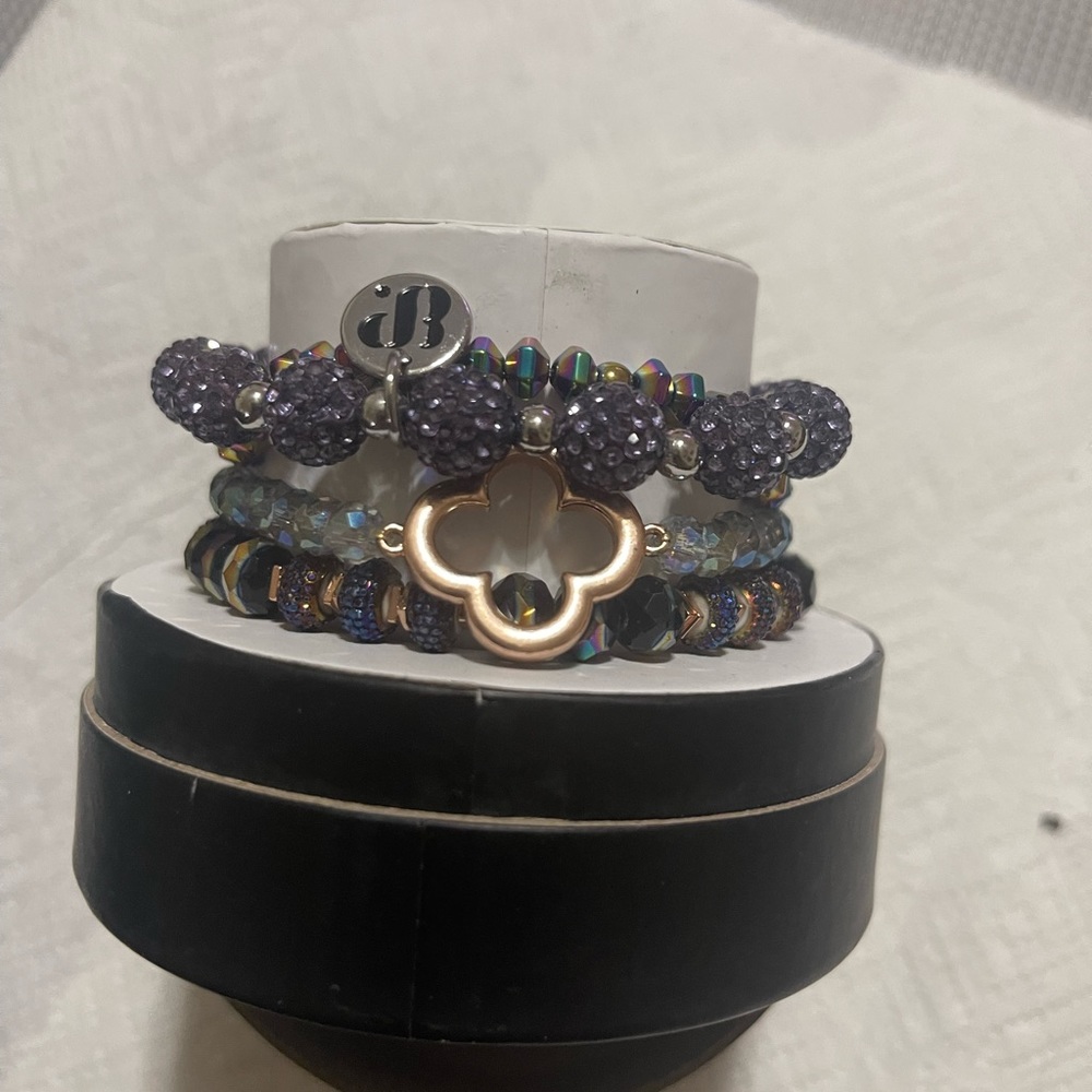 Bomb Party BP brand 4 bracelets multicolored sparkly NWT in original box